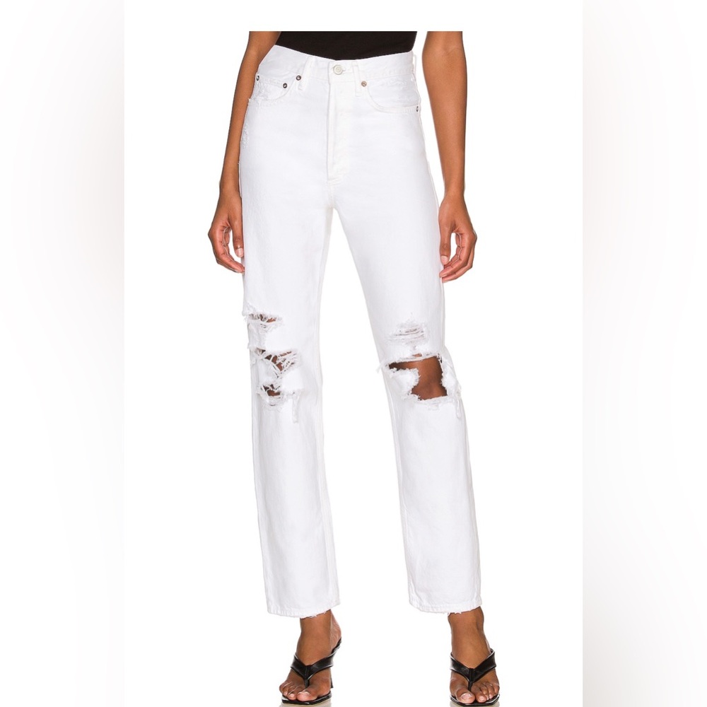 AGOLDE white mid rise loose fit 90’s jean size 26 NWT